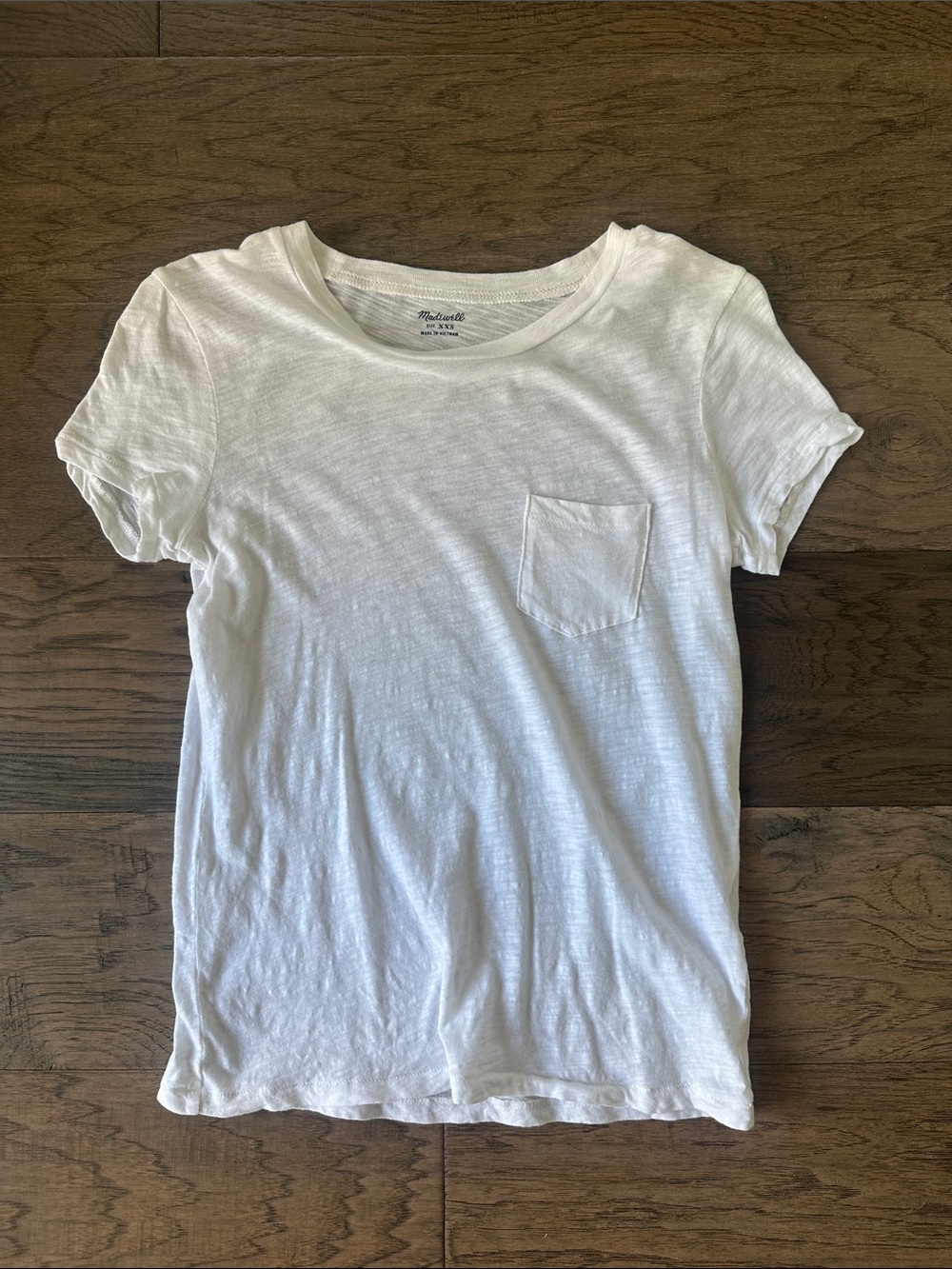 Madewell White Short-Sleeve Pocket Tee-XXS